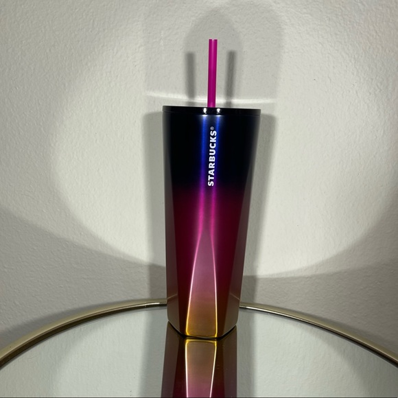 Starbucks Ombre Blue Berry Pink Yellow Gold Stainless Tumbler